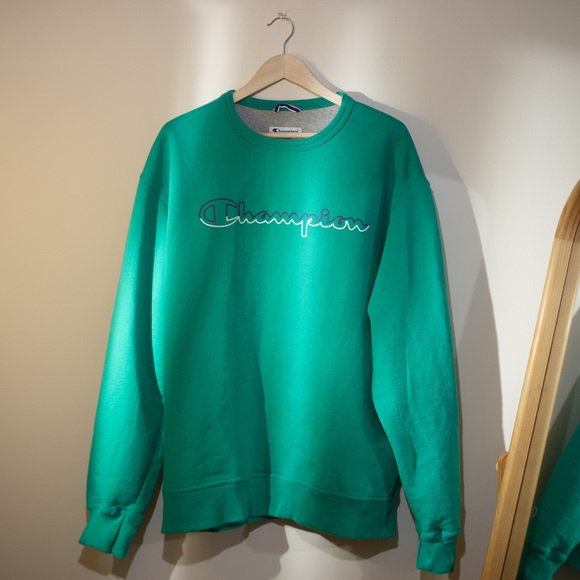 Champion Logo Crewneck in Green. Size XL. - Picture 1 of 1